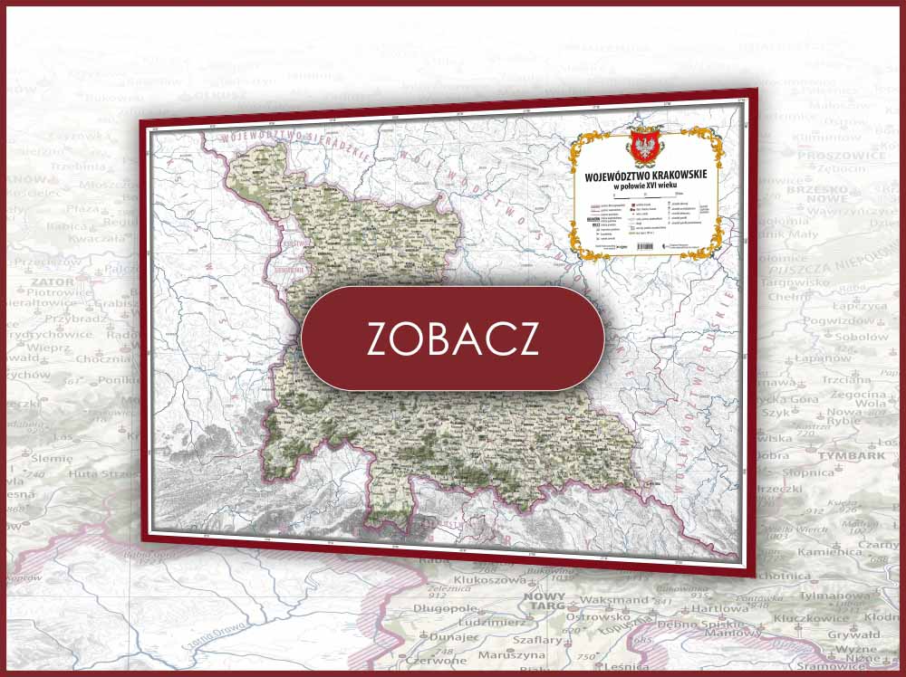Województwo krakowskie w poł. XVI w. [MAPA DRUKOWANA]